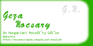 geza mocsary business card